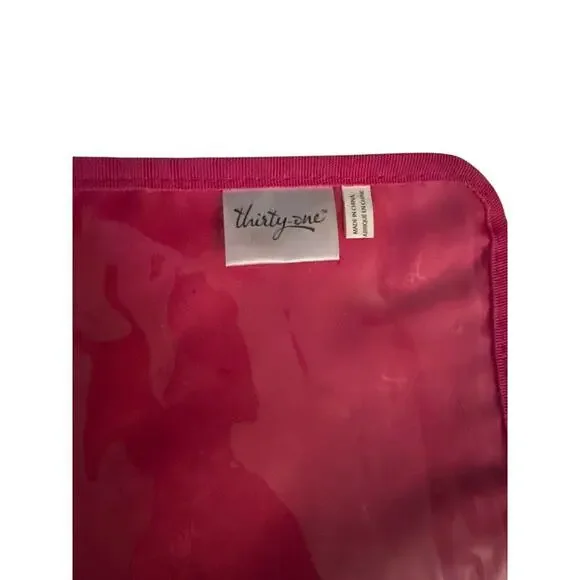 Thirty-One Pink Travel Hang Up Makeup Case Bag - Picture 3 of 4